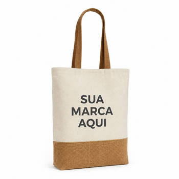 Sacola em 70% algodão reciclado e 30% poliéster reciclado